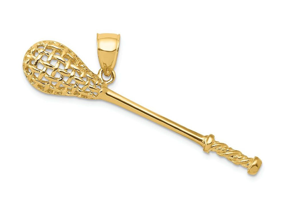 FJC Finejewelers 14k Yellow Gold Solid Polished 3d Lacrosse Stick Charm
