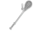 FJC Finejewelers 14k White Gold White 3d Lacrosse Stick Charm