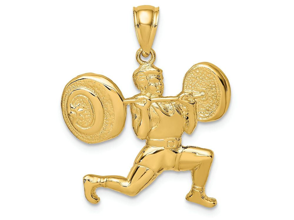 FJC Finejewelers 14k Yellow Gold Solid Polished Weightlifter Charm