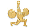FJC Finejewelers 14k Yellow Gold Solid Polished Weightlifter Charm