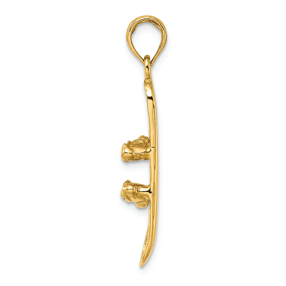 FJC Finejewelers 14k Yellow Gold Solid Polished 3d Snowboard Charm