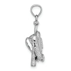 FJC Finejewelers 14k White Gold White 3d Baseball Glove  Bat Ball Charm