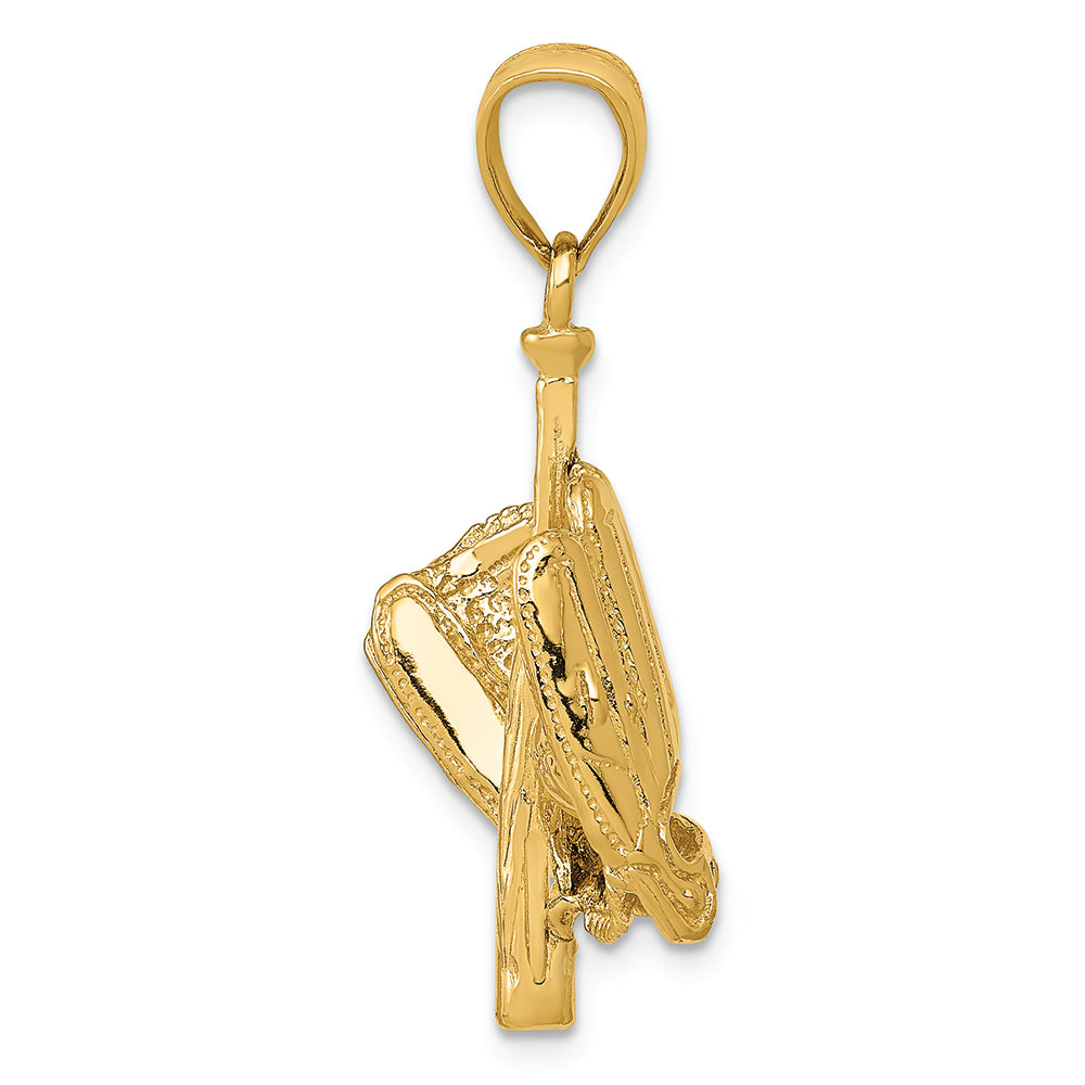FJC Finejewelers 14k Yellow Gold Polished 3d Glovebatball Baseball Charm