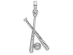 FJC Finejewelers 14k White Gold White Baseball Bats Ball Charm