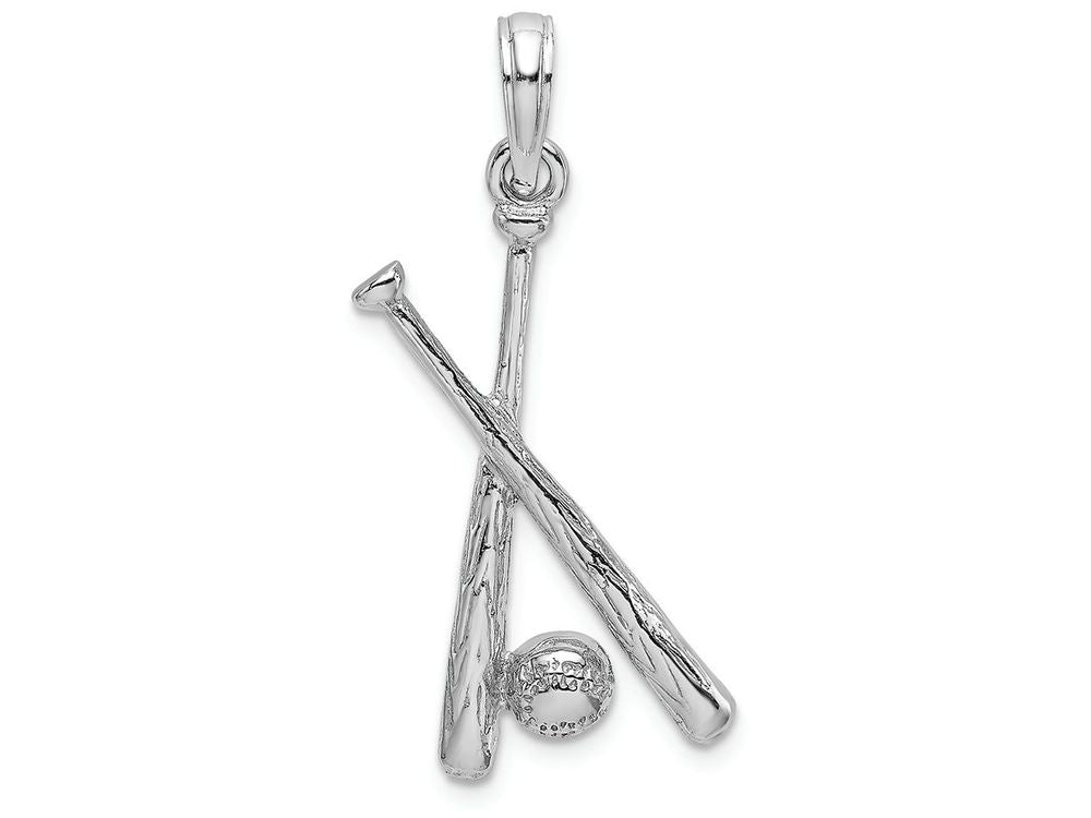 FJC Finejewelers 14k White Gold White Baseball Bats Ball Charm