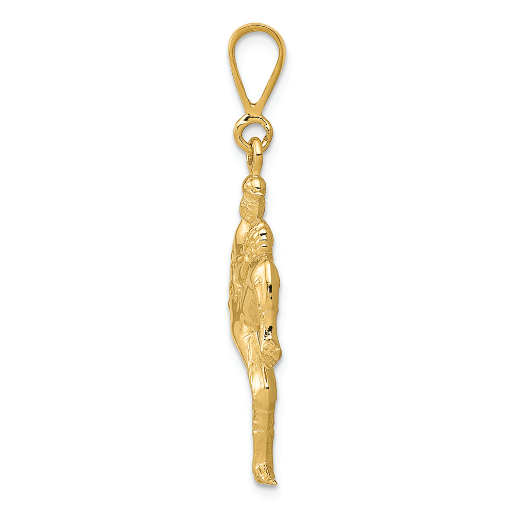 FJC Finejewelers 14k Yellow Gold Polished 3d Pitcher Baseball Charm