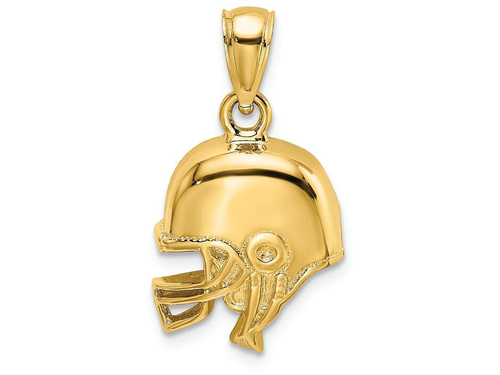 FJC Finejewelers 14k Yellow Gold Polished Open-backed Football Helmet Charm