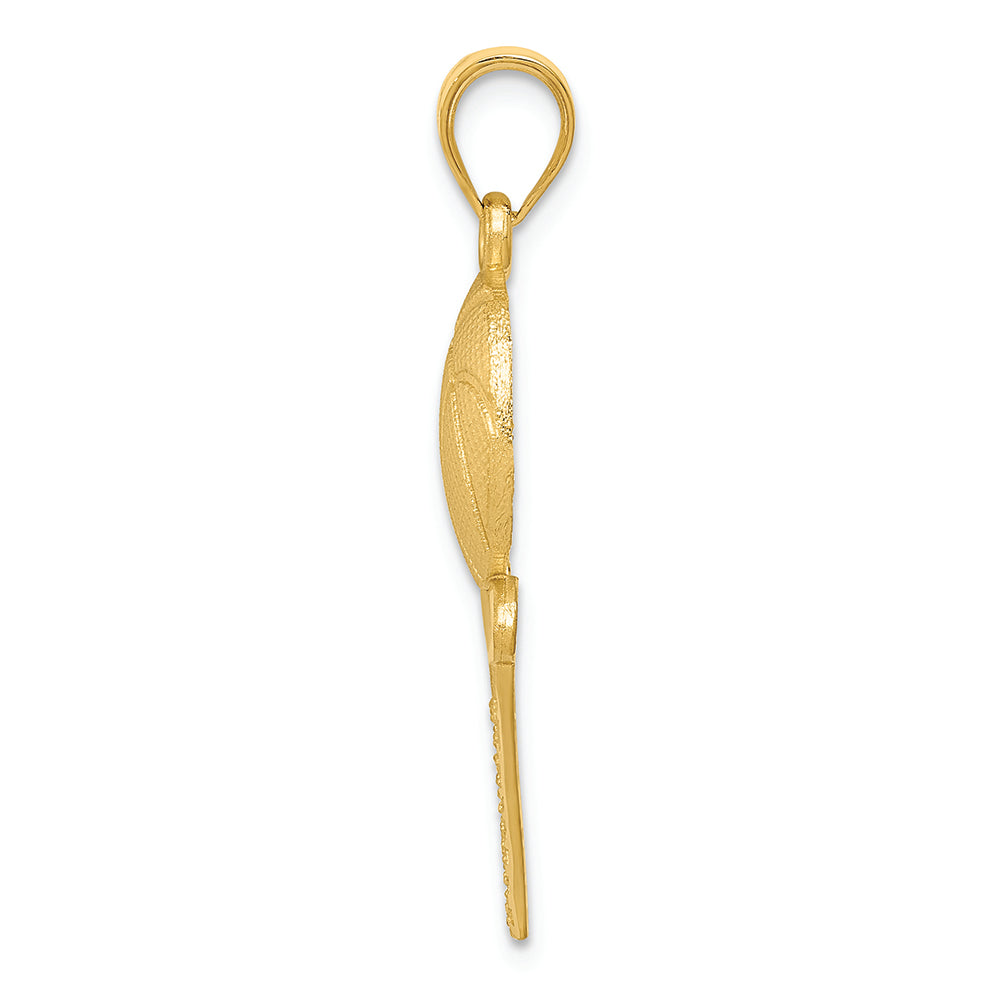 FJC Finejewelers 14k Yellow Gold Satin Bright Cut Basketball Net Charm