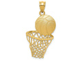 FJC Finejewelers 14k Yellow Gold Satin Bright Cut Basketball Net Charm