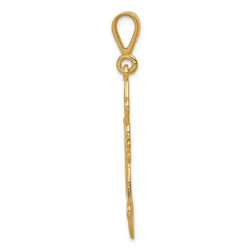 FJC Finejewelers 14k Yellow Gold Fleur De Lis Cross Charm