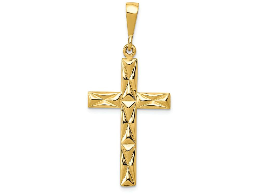FJC Finejewelers 14k Yellow Gold Reversible Latin Cross Charm
