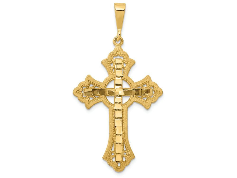 FJC Finejewelers 14k Yellow Gold Bright Cut Celtic Cross Charm