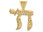 FJC Finejewelers 14k Yellow Gold Filigree Chai Charm