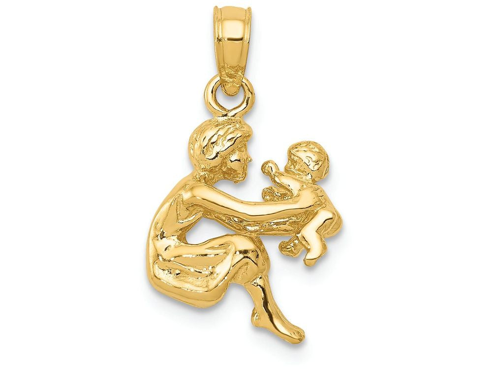 FJC Finejewelers 14k Yellow Gold Mother Holding Child Charm