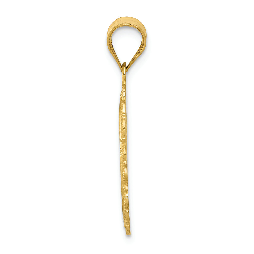 FJC Finejewelers 14k Yellow Gold Solid Satin Polished Taurus Zodiac Oval Charm