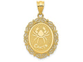 FJC Finejewelers 14k Yellow Gold Solid Satin Polished Cancer Zodiac Oval Charm
