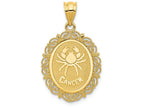 FJC Finejewelers 14k Yellow Gold Solid Satin Polished Cancer Zodiac Oval Charm