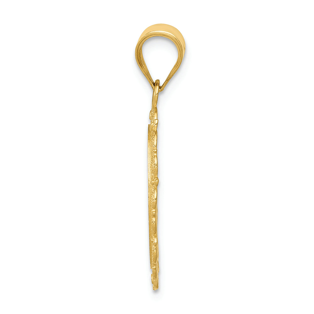 FJC Finejewelers 14k Yellow Gold Solid Satin Polished Virgo Zodiac Oval Charm