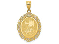 FJC Finejewelers 14k Yellow Gold Solid Satin Polished Virgo Zodiac Oval Charm
