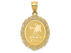 FJC Finejewelers 14k Yellow Gold Solid Satin Polished Virgo Zodiac Oval Charm