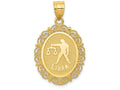 FJC Finejewelers 14k Yellow Gold Solid Satin Polished Libra Zodiac Oval Charm