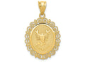 FJC Finejewelers 14k Yellow Gold Solid Satin Polished Scorpio Zodiac Oval Charm