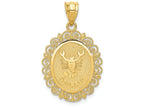 FJC Finejewelers 14k Yellow Gold Solid Satin Polished Scorpio Zodiac Oval Charm