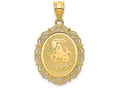 FJC Finejewelers 14k Yellow Gold Solid Satin Polished Capricorn Zodiac Oval Charm