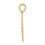 FJC Finejewelers 14k Yellow Gold Solid Satin Polished Aquarius Zodiac Oval Charm
