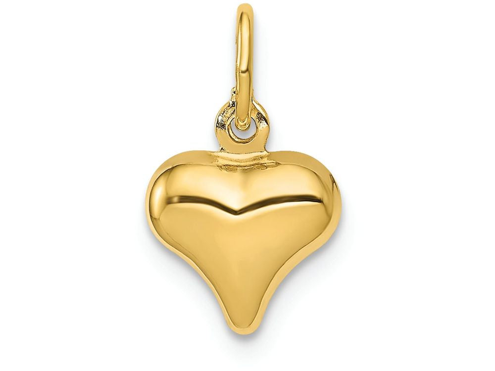 FJC Finejewelers 14k Yellow Gold Mini Puffed 3D Heart Charm