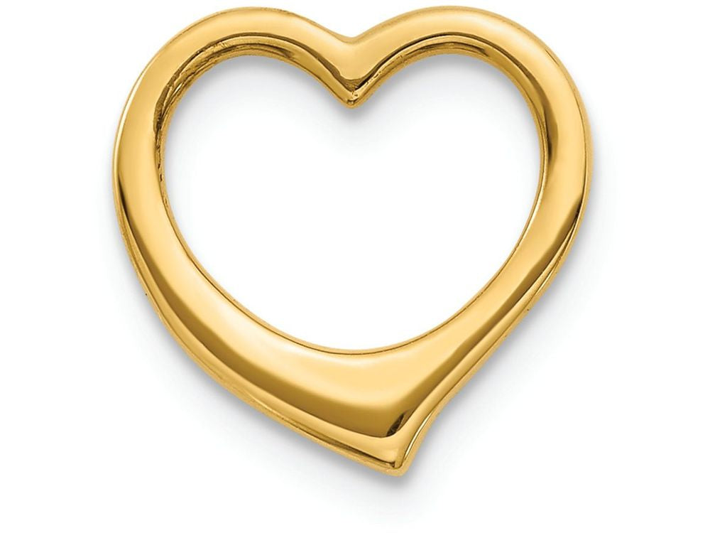 FJC Finejewelers 14k Yellow Gold 3d Floating Heart Slide Charm