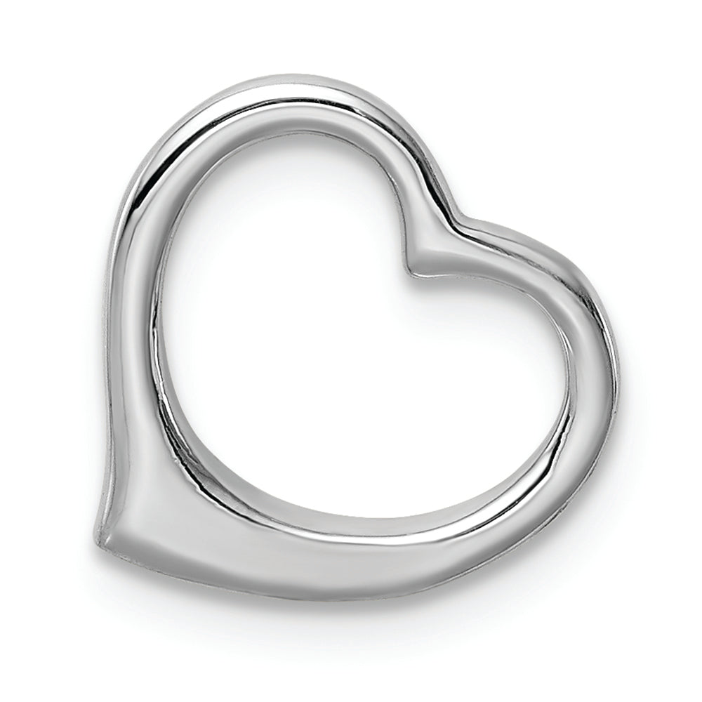 FJC Finejewelers 14k White Gold White 3d Floating Heart Charm