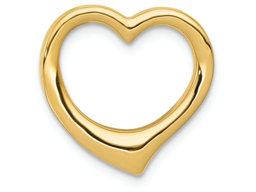 FJC Finejewelers 14k Yellow Gold 3d Floating Heart Slide Charm