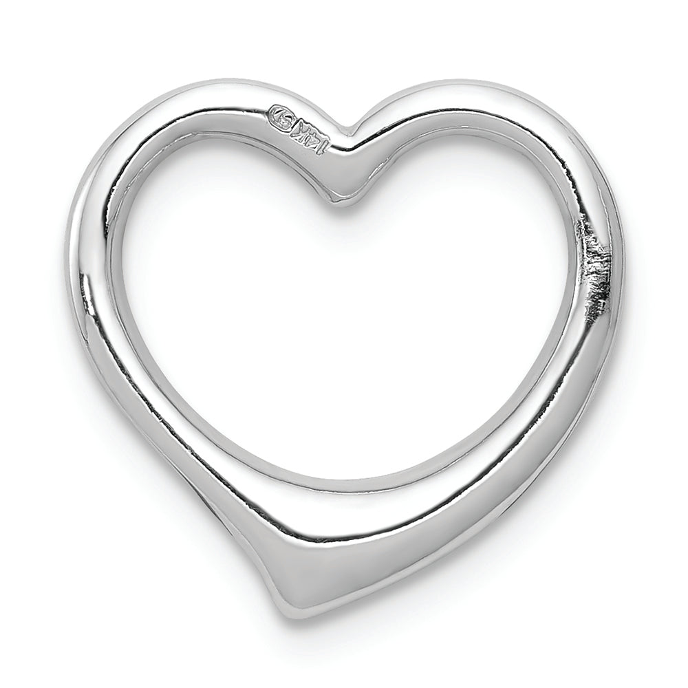 FJC Finejewelers 14k White Gold White 3d Floating Heart Charm