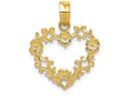 FJC Finejewelers 14k Yellow Gold Floral Cut-out Heart Charm