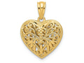 FJC Finejewelers 14k Two-tone Gold Reversible Filigree Heart Charm