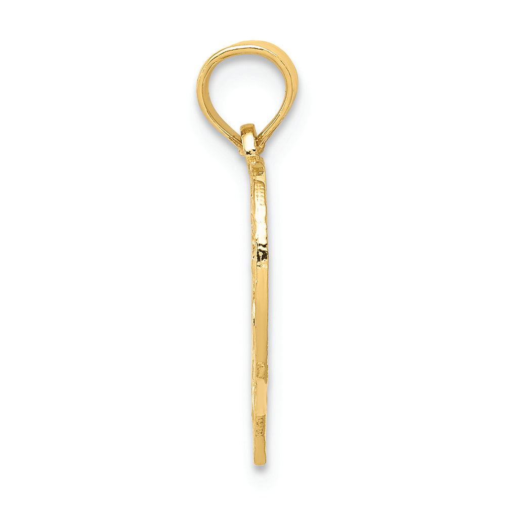 FJC Finejewelers 14k Yellow Gold 13 In Heart Cut-out Charm