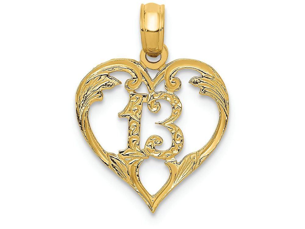 FJC Finejewelers 14k Yellow Gold 13 In Heart Cut-out Charm