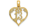 FJC Finejewelers 14k Yellow Gold 13 In Heart Cut-out Charm