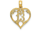 FJC Finejewelers 14k Yellow Gold 13 In Heart Cut-out Charm
