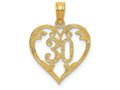 FJC Finejewelers 14k Yellow Gold 30 In Heart Cut-out Charm