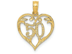 FJC Finejewelers 14k Yellow Gold 50 In Heart Cut-out Charm