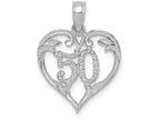 FJC Finejewelers 14k White Gold 50 In Heart Cut-out Charm