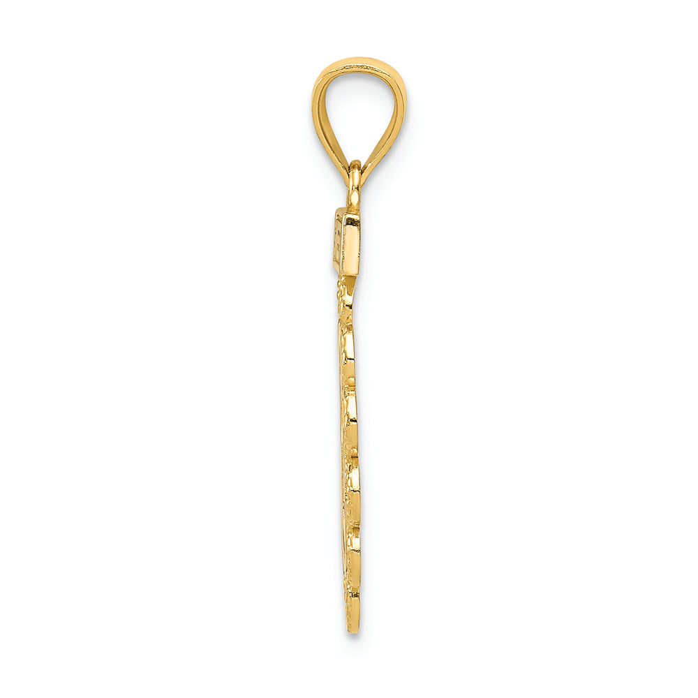 FJC Finejewelers 14k Yellow Gold with Rhodium Filigree Sweet 16 Charm