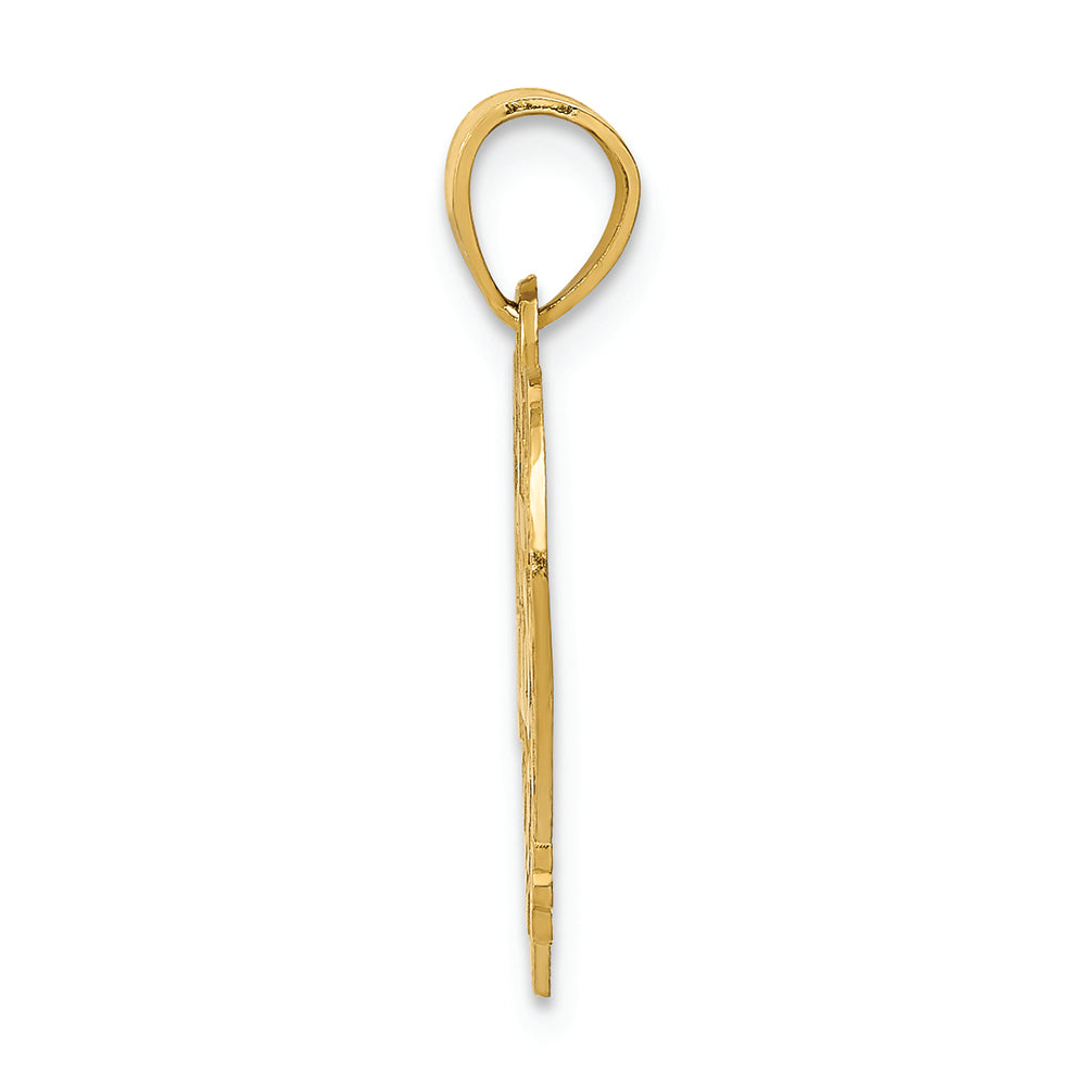 FJC Finejewelers 14k Yellow Gold 15 In Quince Anos Heart Frame Charm