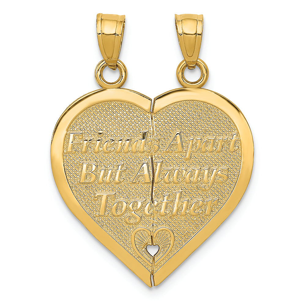 FJC Finejewelers 14k Yellow Gold Reversible Forever And Ever Break-apart Heart Charm