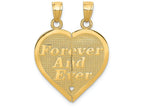 FJC Finejewelers 14k Yellow Gold Reversible Forever And Ever Break-apart Heart Charm