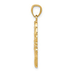 FJC Finejewelers 14k Yellow Gold with Rhodium Claddagh Charm
