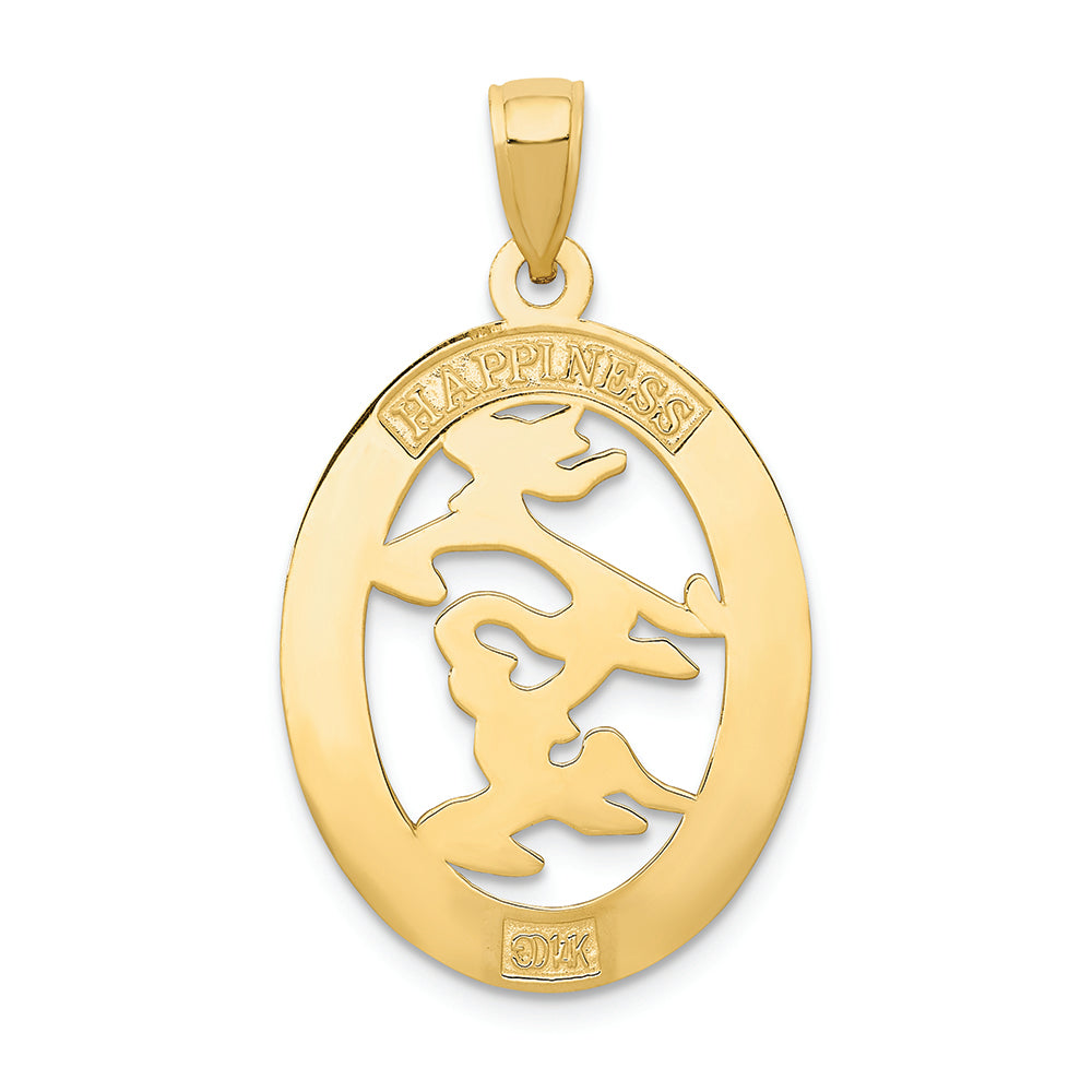 FJC Finejewelers 14k Yellow Gold Chinese Happiness Symbol In Oval Frame Charm