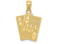 FJC Finejewelers 14k Yellow Gold Ace Of Hearts Ace Of Spade All In! Cards Charm